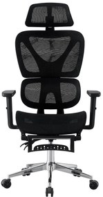 RESIGILAT- RIGACHAIR PRO Scaun ergonomic, sezut translatie, cotiere 2D, tetiera 2D, recliner 155°, suport picioare, Full Mesh, Negru