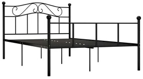 284526 vidaXL Cadru de pat, negru, 140 x 200 cm, metal