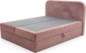 Pat tapițat boxspring FORENA 160x200 cm roz vechi Saltea: Saltea cu arcuri Bonell