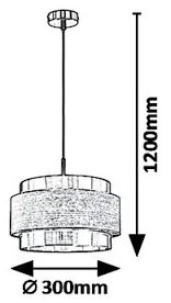 Rabalux 5383 - Lustră pe cablu BASIL 1xE27/40W/230V