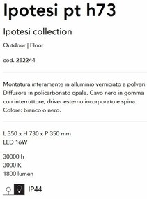 Lampa LED de podea pentru exterior Ipotesi pt h73 negru