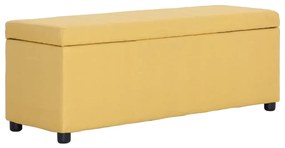 281324 vidaXL Bancă cu compartiment de depozitare, galben, 116 cm, poliester