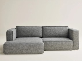 Colțar gri extensibil/cu spațiu de depozitare cu tapițerie din chenille (cu colț pe partea stângă/cu șezlong) Velto – Maison de Rêve