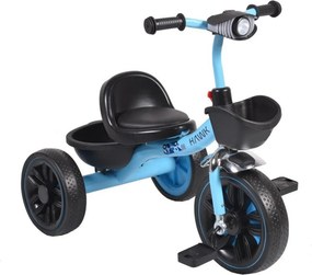 Tricicleta cu pedale NOVOKIDS™ Hawk Trike , Cu melodii si lumini, Doua cosulete pentru jucarii, Max 25 kg, Roti din cauciuc EVA, Cadru metalic, Far