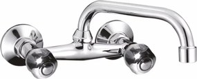 Baterie bucatarie dubla comanda Inter Ceramic Clear finisaj crom lucios pipa 17.6 cm
