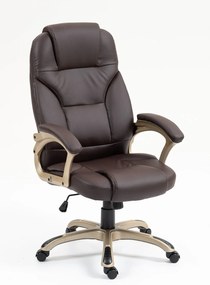 Scaun directorial, recliner, pivotant, inaltime reglabila, piele PU, Maro Inchis