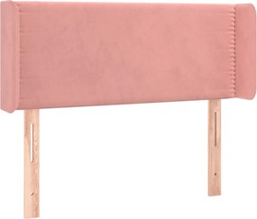 vidaXL Tăblie de pat cu aripioare roz 103x16x78/88 cm catifea