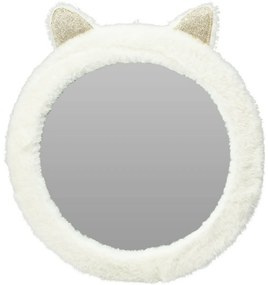 Oglindă păroasă cu urechi, albă, 31 cm