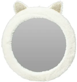 Oglindă păroasă cu urechi, albă, 31 cm