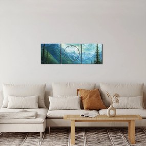 Tablou - Peisaj cu o adiere din Van Gogh (cu ceas) (90x30 cm)