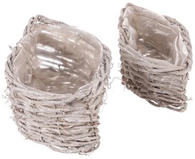 Set de ambalaje din răchită pentru flori Slza 2bucăți, alb