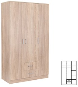 Dulap Miami 120x205 cm stejar sonoma-stejar sonoma