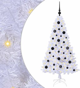 vidaXL Brad de Crăciun artificial cu 150 LED Alb 150 cm PVC și Oțel