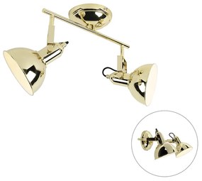 Spotlight Art Deco auriu cu 2 lumini - Tommy