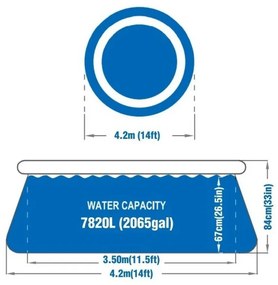 Set piscină gonflabilă cu bordură 420 x 84 cm