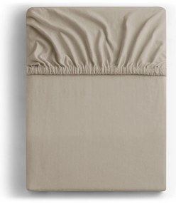 Cearceaf maro deschis din jerseu cu elastic 180x200 cm Amber – Restilo