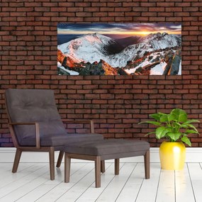 Tablou - Panoramă montană de iarnă (120x50 cm)