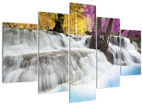 Tablou cu Erawan cascadă în pădure (150x105 cm)