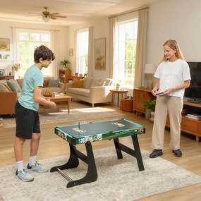 HOMCOM Masă de Jocuri 6 în 1 cu Fotbal de Masă, Biliard, Air Hockey, Tenis de Masă, Hockey pe Iarbă, 118x104x71 cm | Aosom Romania