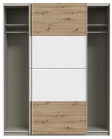Dulap pentru haine KARO 170 x 210 cm, alb/stejar Artisan