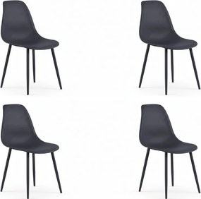 Set 4 bucati de scaune din plastic OSAKA, antracit