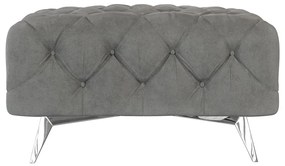 Taburet gri cu tapițerie din catifea Chelsea – Ropez