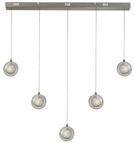 Lustra liniara cu 5 pendule LED Quartz