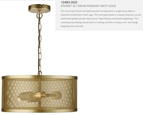 Lustra / Pendul design retro Fishnet aurie 12483-3GO SRT