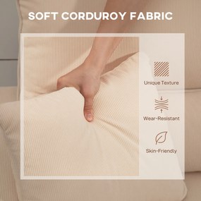 HOMCOM Canapea Extensibilă în Formă de L cu Spațiu de Depozitare și 2 Perne Bej | Aosom Romania