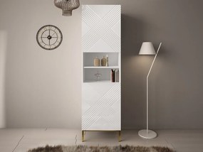 Vitrină Madrealla 200 (Alb + lucios Alb + auriu) . 1106296