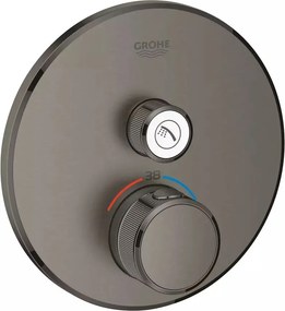 Baterie dus incastrata cu termostat Grohe Grohtherm SmartControl 1 iesire antracit periat Hard Graphite
