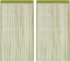 vidaXL Draperii cu franjuri, 2 buc., 140 x 250 cm, verde