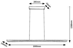 Lustra LED suspendata design liniar Norael L-100cm