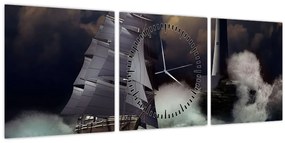 Tablou - Vapor în furtună (cu ceas) (90x30 cm)