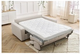 Canapea crem extensibilă cu tapițerie din catifea reiată 195 cm Monaco – Bobochic Paris