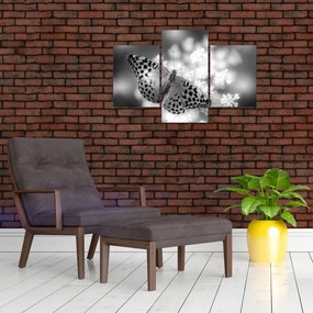 Tablou - Detailu cu fluture care polenizează floare (90x60 cm)