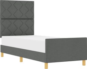vidaXL Cadru de pat cu headboard Gri închis 80 x 200 cm țesătură