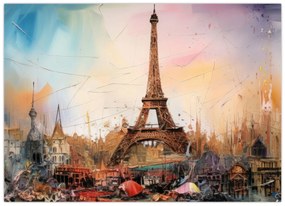 Tablou - Pictură a Turnului Eiffel (70x50 cm)