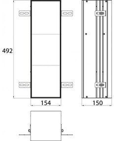 Dulap baie incastrat faiantabil, Emco Asis Plus, modul pentru accesorii WC, 975611004