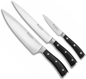Wüsthof - Set 3 cuțite de bucătărie CLASSIC IKON, negru