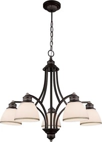 Lustru suspendat pe cablu CLAIR 5xE27/60W/230V, diametru 65 cm, finisaj bronz