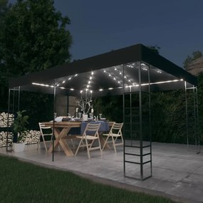 Pavilion cu sir de lumini LED, antracit, 3x4 m Antracit