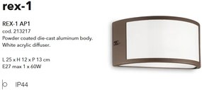 Aplica perete exterior design modern IP44 REX-1 AP1 COFFEE 213217
