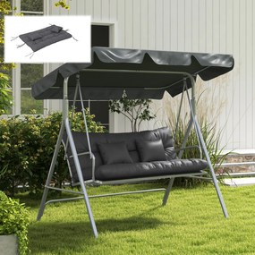 Outsunny Set de 4 Perne pentru Sezut si Spatar de Exterior, Inclusiv 2 Perne Decorative, Hidrofobe, pentru Canapea sau Leagan, Gri | Aosom Romania