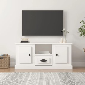 Comoda TV, alb, 100x35,5x45 cm, lemn prelucrat