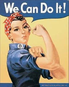 Placă metalică ROSIE THE RIVETOR - we can do it