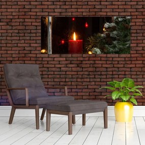 Tablou - Lumânare strălucitoare de Crăciun (120x50 cm)