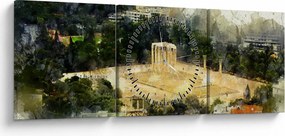 Tablou - Templul lui Zeus, Atena, Grecia (cu ceas) (90x30 cm)