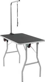 vidaXL Masă portabilă de toaletare pentru câini, cu roți