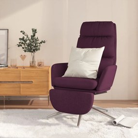 Scaun de relaxare cu suport picioare, violet, material textil Violet